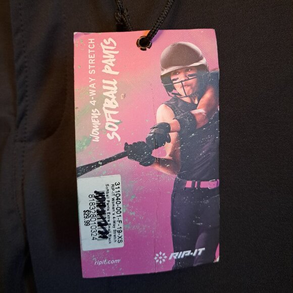 NWT Rip-it Women's 4-Way Stretch Black Softball Pants - Picture 5 of 10